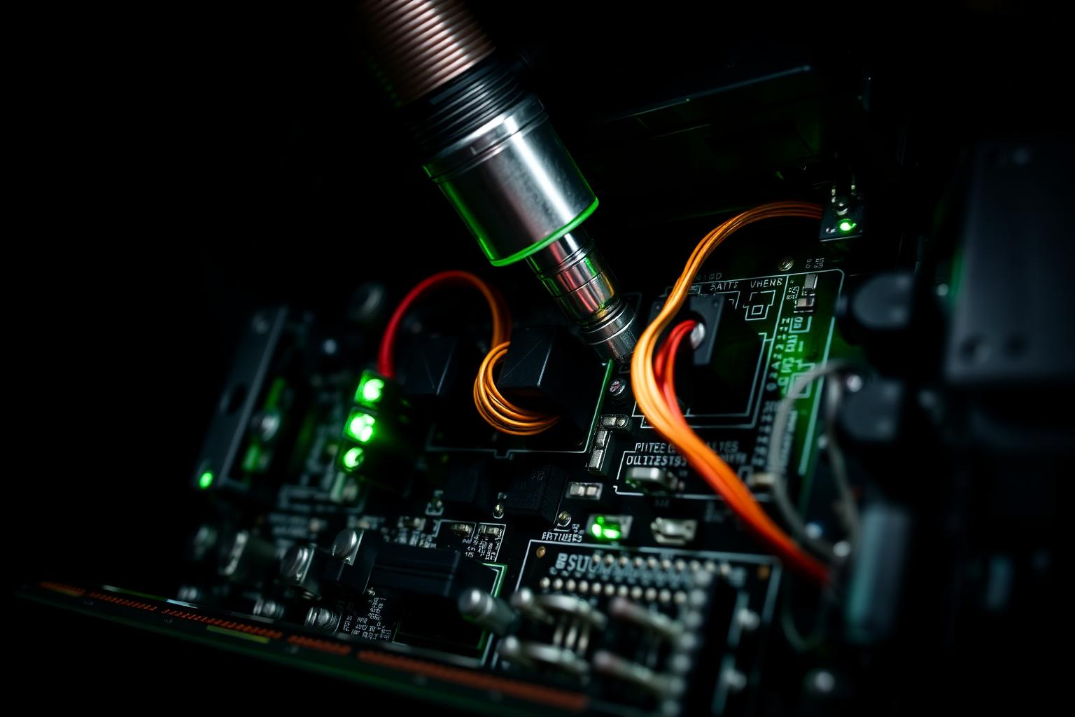 Industrial PCB repair in progress